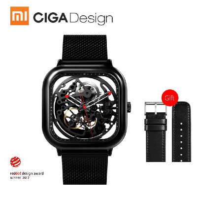 

Xiaomi CIGA Design Men Automatic Mechanical Analog Watch Full Hollow Stainless Steel Wrist Business Casual Watch FREE Genuine Leat