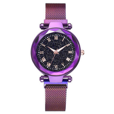 

Women Luxury Starry Sky Watch Mesh Band Stainless Steel Quartz Wristwatch Magnet Fashion Business Watches Ladies Drress Clock