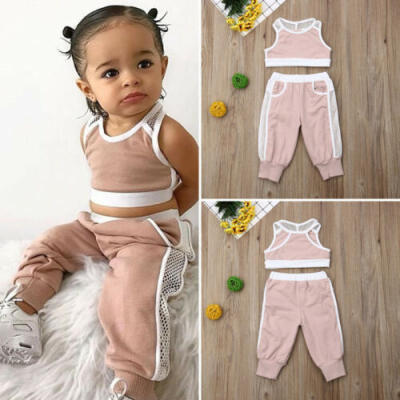 

US Newborn Toddler Baby Girl Summer Clothes Vest Crop Tops Pants Leggings Outfit