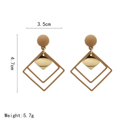 

2019 Fashion Vintage Women Handmade Earring Simple Geometric Circular Metal Earrings Girls Popular Punk Drop Earrings Jewelry