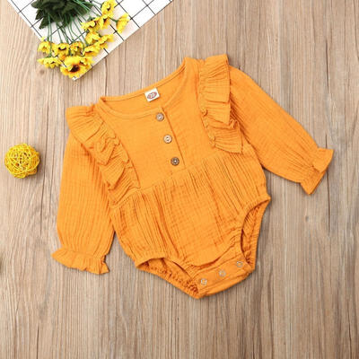 

Newborn Baby Girl Solid Romper Bodysuit Jumpsuit Playsuit Clothes Outfit Set