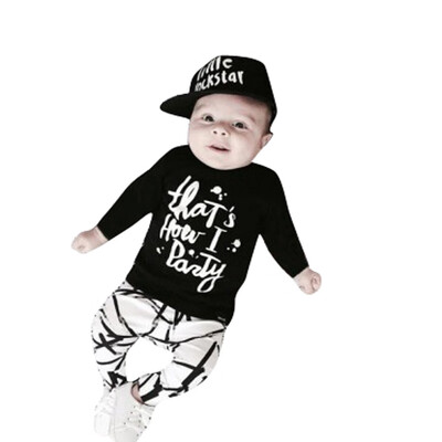 

Baby Kids Suit Long Sleeve Letter Print T-Shirt Top Pants Outfits Set Clothes