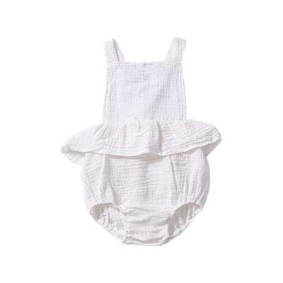 

2019 Summer Baby Newborn Girls Solid Print Jumpsuit Sleeveless Strap Infant Boys Casual Romper Bodysuit Outfits