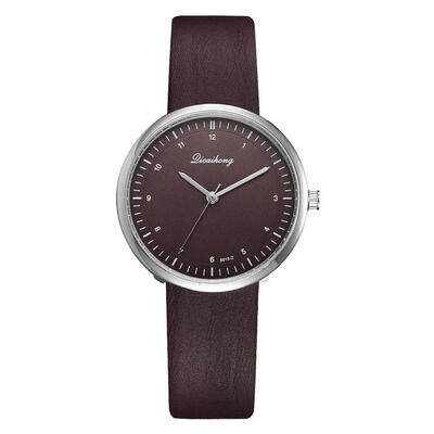 

Business Womens Watches Disc Scale Dial Ladies Featured Quartz Wristwatch Simple Leather Strap Clock Casual Reloj Mujer