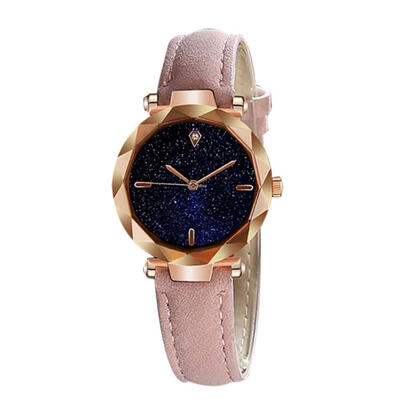 

Dropshipping Women Romantic Starry Sky Wrist Watch Leather Rhinestone Designer Ladies Clock Luxury Brand Relogio Feminino 533