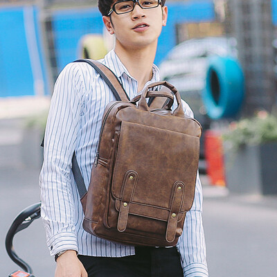 

Mens shoulder bags Korean version of leisure sports travel couples computer bags fashion simple school students leather bag tide