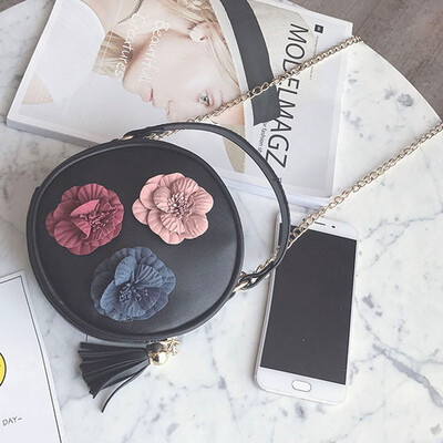 

Tailored Women Fashion Handbag Shoulder Stereo Flowers Bag Small Tote Ladies Purse