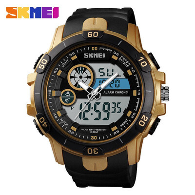 

SKMEI Mens Waterproof Sport Army Alarm Date Analog Digital Black Wrist Watch