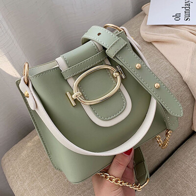 

New womens bag 2019 new Korean version handheld one shoulder bag fashion chain slanted bucket bag tide