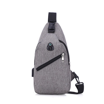 

2018 New Style Fashion Mens Solid Zipper USB Charging Chest Pack Anti Theft Travel Sport Messenger Bag