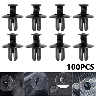 

500100PCS 8mm Hole Plastic Rivets Fastener Push Clips Black for Car Auto Fender