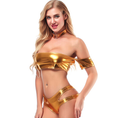 

Toponeto 3PC Women Sexy Lingerie pajamas Clubwear Leather Underwear Performance Clothe