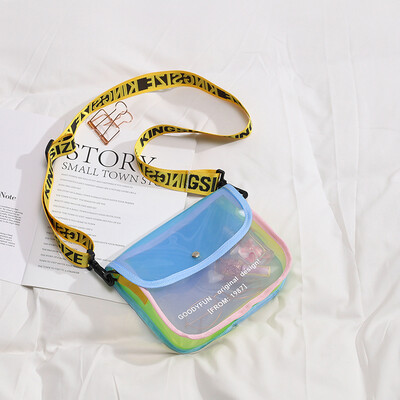 

Summer small bag female new 2019 transparent jelly small square bag Korean fashion personality broadband shoulder Messenger bag