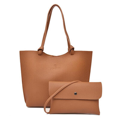

Litchi Solid Color Shoulder Shopping Handbags Women Leather Crossbody Totes