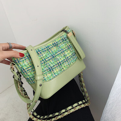 

Qiao Bani 2019 new South Korea ins fashion embroidery line hit color wandering bag multi-purpose shoulder diagonal cross-trend handbag
