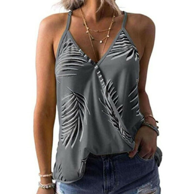 

Nw Women Casual Camisole Floral Strappy Vest Top Sleeveless Blouse Tank T-Shirt