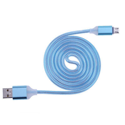 

1m328ft LED Visible Smart Flow Light Micro USB Charging Cable Spring Cord