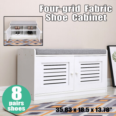 

Multi-function Four-grid Fabric Shoe Cabinet Storage Organizer White