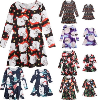 

Xmas Family Matching Women Girl Mother Daughter Christmas Santa Dress Set