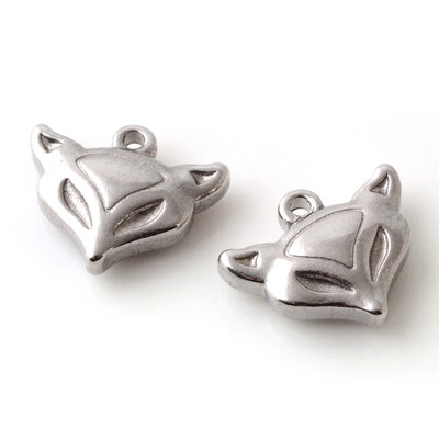 

304 Stainless Steel Pendants Fox Stainless Steel Color 125x15x45mm Hole 15mm