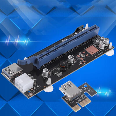 

PCI-E Express 1x to 16x Extender Riser Card 6Pin USB30 Cable for BTC Miner