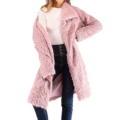 

Toponeto Women Long Sleeve Oversize Loose Woollen Jacket Cardigan Overcoat