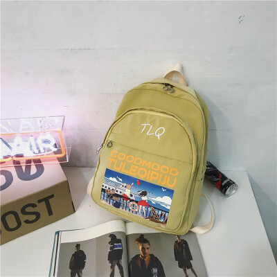 

Ins schoolbag female Korean version of high school backpack college students simple old fashionable shoulder bag