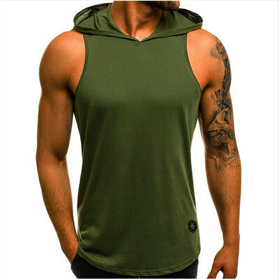 

Mens Muscle Hoodie Tank Top Bodybuilding Gym Workout Sleeveless Vest T Shirt