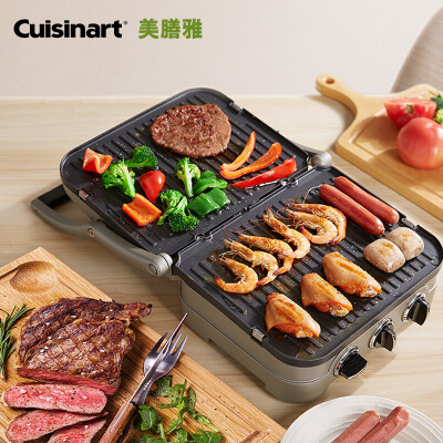 

Cuisinart GR-4NCN Grilled Steak Machine Double-sided Heating Steak Frying Pan Electric Bacon Household Sandwich Electromechanical Oven Boiler Press Baking Machine