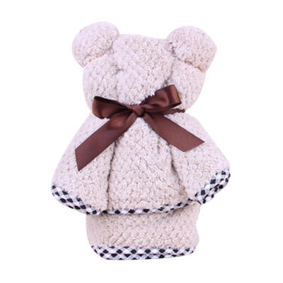 

Cute Bear Shape Soft Absorbent Towel Quick-Drying Baby Hand Face Towels