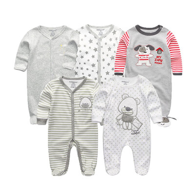 

Kiddiezoom 5PCS Baby Rompers Long Sleeve Baby Girls Clothes Clothing Sets Bodysuits Baby Boys Clothes Outwear Newborn Babywear