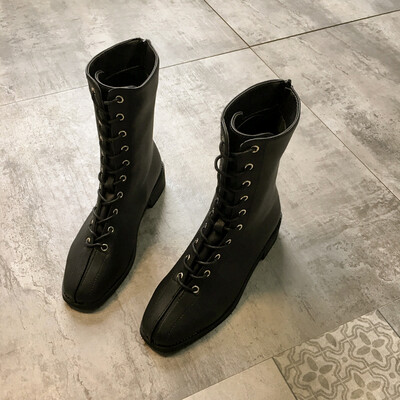 

Retro Motorcycle Martin Boots New British Style Autumn European&American Individual Street Shots with Rough heels&Handso
