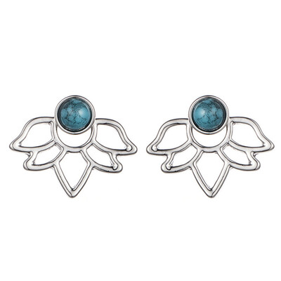 

European Fashion Double Sides Stud Earring for Women Elegant Feather Angel Wing Triangle Flower Crystal Jewelry Gift Brincos