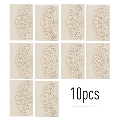 

10pcs Pearl Paper Floral Invitation Cards Invitation Holders with Blank Inner Sheet for Wedding Birthday Party Anniversary