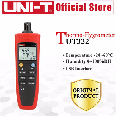 

UNI-T UT332 Digital Thermo-Hygrometer Unit Selection USB Interface Power Save Made