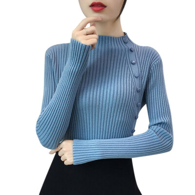 

2019 Autumn Winter Women Knitted Turtleneck Sweater Casual Soft Jumper Fashion Slim Femme Elasticity Pullovers