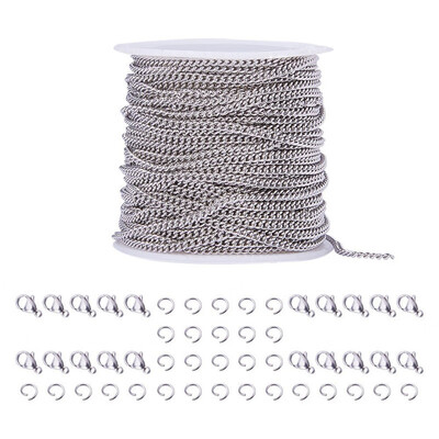 

PH PANDAHALL 1 Roll Twisted Chains Necklaces Making With 30 Jump Rings&30 Lobster Claw Clasps