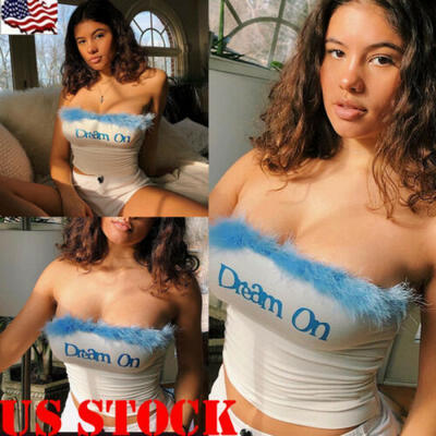 

Women Summer Strapless Bustier Crop Tops Vest Tube Bandeau Tank Top T-Shirt New
