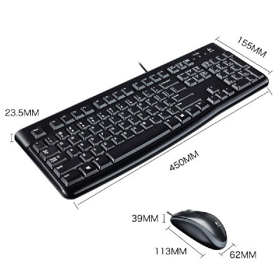 

Logitech MK120 Desktop USB Mouse Keyboard Combo Full-size Keyboard Optical Mice Wired Keyboard Mouse Bundle Pack