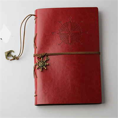 

Spiral Notebook Diary Notepad Vintage Pirate Anchors PU Leather Note Book Replaceable Stationery Gift Traveler Journal