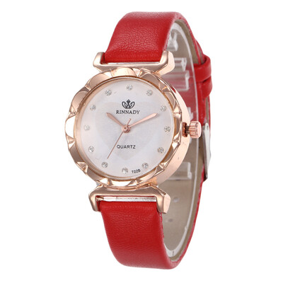 

Casual ladies leather belt watch diamond watch female fashion leather quartz watch