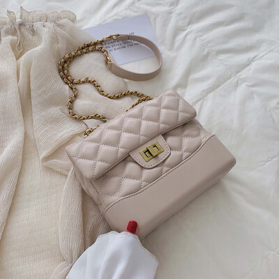 

Xiao Xiang Feng 2019 new fashion Lingge chain bag Hong Kong wind texture Joker simple shoulder Messenger bag