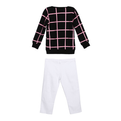 

Kids Girls Outfits Long Sleeve Plaid Tops Denim Pants Jeans Clothes Set