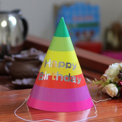 

FUNNYBUNNY Rainbow Birthday Party Cone Hats Birthday Party Decorations Kids Boy Halloween Hat Prince Party Decorations