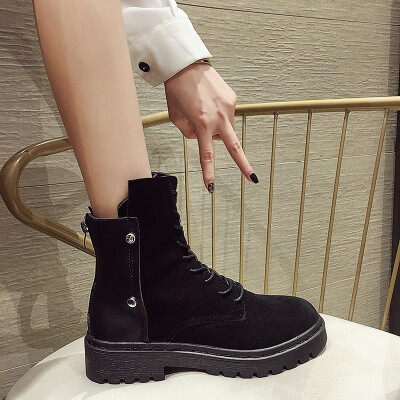 

Retro Fashion Martin Boots New British Style Autumn European&American Rivet Stitching Motorcycle Shoes