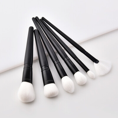 

Toponeto 6PCS Wood Handle Synthetic Oblique Top Buffer Brush For Face Liquid Foundation