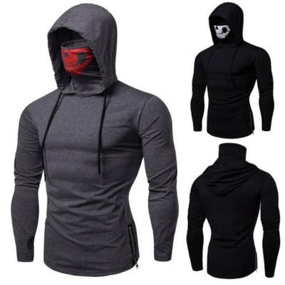 

Men&39s Top T-Shirt Long Sleeve Slim Fit High Collar Hooded Sweatshirt Sweater