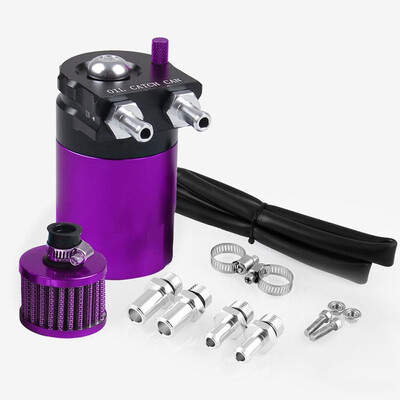 

300ml Baffled Aluminum Oil Catch Can Reservoir Tank Motor Oil Tank With Filter Universal OCC025