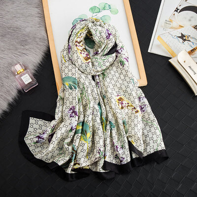 

National wind spring&autumn feather silk scarf sunscreen dual-use air conditioning room shawl beach towel