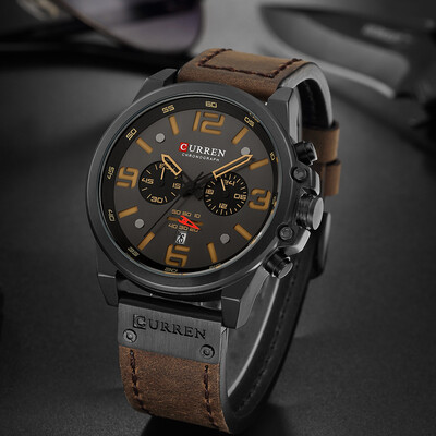 

Gobestart Mens Business Belt Watch Waterproof Calendar Casual Quartz Six Piece Watch